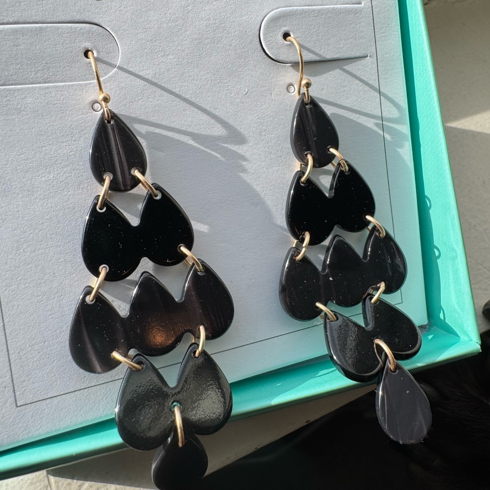 Jbloom Elegant Black Dangle Earrings